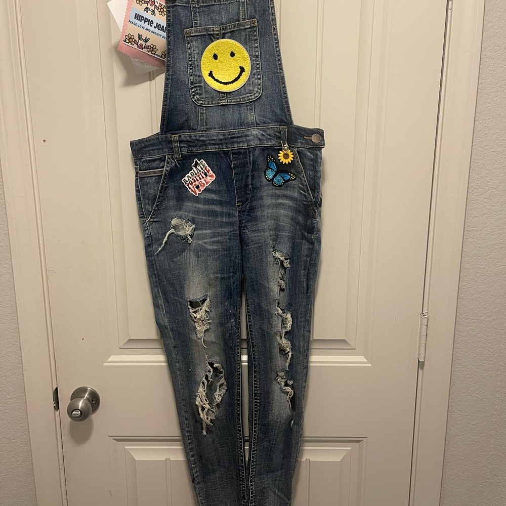Denim Overalls with Patches